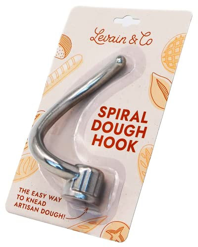 Levain & Co Stainless Steel Dough Hook,Spiral Dough Hook for KitchenAid Artisan/Classic/Ultra Power Series Stand Mixers,Fits all 4.5 & 5qt Tilt-Head Models,Bake Artisanal Bread & Pizza Like a Pro!