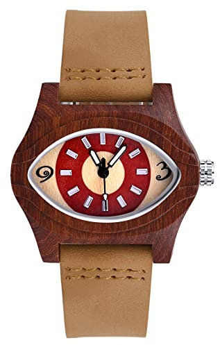 SUPBRO Holzuhren Damen Holzuhr Natur Hölzerne Uhr Analoge Japanisch Quarzwerk Uhren mit Lederband für Damen