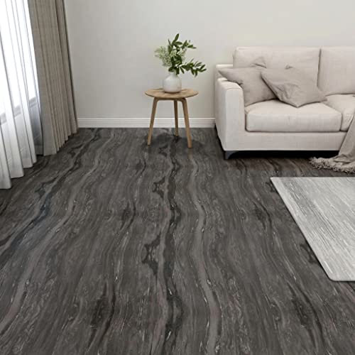 vidaXL 55x Lamas para Suelo Autoadhesivas Baldosa Azulejo Salón Antiestático Ignífugo Impermeable Antideslizante PVC 5,11 m² Gris Oscuro