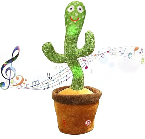seOSTO Dancing Cactus Toy Repeat What You Say, Talking Cactus Toy Singing Cactus Mimic Toy Baby Toys for Year Old Boys Girls Kids Gifts, Baby Encourage Speech Toys