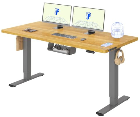 FLEXISPOT Höhenverstellbarer Schreibtisch elektrisch, Doppelmotor 140x80 cm | 25 mm einteilige Tischplatte, Kabelmanagement&Memory-Funktion, ergonomischer Büro-&Computertisch, elektrisch höhenverstellbar