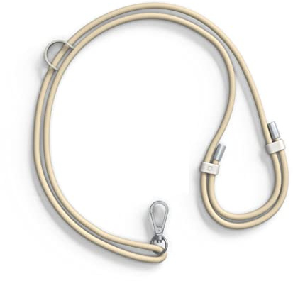 RhinoShield Cordon de téléphone en TPU étanche - Sable | Ajustable, avec boucle pour accrocher AirPods, clés et porte-cartes, sangle résistante aux couleurs tendance