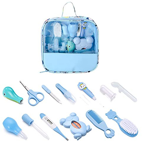 Baby Gesundheit und Pflege Kits, 13 Pcs Baby Grooming Health Kit, Baby Pflege Set mit schönen Mustern Baby Pinsel Essentials für Baby Dusche Geburtstag Weihnachten