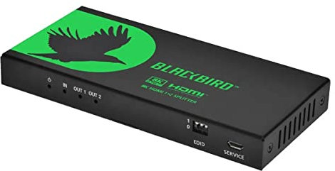 Monoprice Blackbird 8K60 1x2 Splitter HDMI con estrazione audio HDMI 2.1 HDCP 2.3, per Xbox, HDTV, computer, proiettore, PS4, Fire Stick