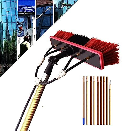 Witriolik Teleskopstange Fensterreinigung, 3m/9.8FT Teleskopstange mit Scheuerbürste, Fensterreiniger für Sonnenkollektoren für Außenwände, Autos & Fenster