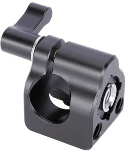NICEYRIG 15mm Rod Clamp,15 mm Positionierungsstangen-Klemme, einzelne Kamerastangenhalterung mit 3/8-Zoll-16 Lokalisierungsloch für ARRI, 15 mm Stangen, Stützsystem, EVF-Mikrofonhalterung