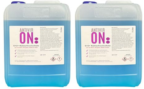 ANTIVIR ON 10 Liter Kühlerfrostschutz G12+ Kühlflüssigkeit Fertigmischung -40° Kühlmittel