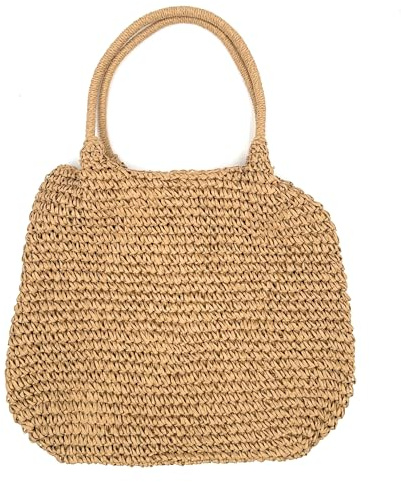 stylx Korbtaschen UNI Damen Stroh Umhängetasche Mori EIN-Schulter-Strohsack Handgewebte Basttasche Korbtasche Sommer Strand Geldbörse Frauen Weben Handtasche für Arbeit Reise Outdoor