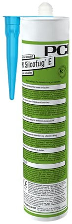 PCI Silcofug E Elastischer Dichtstoff, 310ml, Silikon, innen & außen, inklusive kör4u Tülle (31 zementgrau)