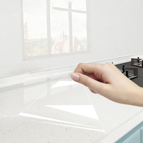 Clear Sticky Back Plastic Roll Protector Transparent Oil Proof Sticker Self-Adhesive for Cabinets, Walls And Shelves Film Removable Paper for Household Protector Transparent Oil Proof Sticker