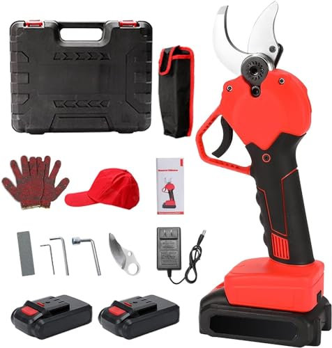 Sécateurs électriques sans fil, sécateurs électriques portables, cisailles de jardin électriques 40mm, batteries 2000 mAh Sécateurs adaptées à l'élagage,au jardinage, pelouse, aux arbres fruitiers