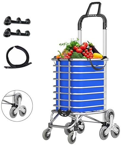 RUBYOH Carro de Compras, Carro de Compras liviano con Capacidad para 110 Libras, Carro de Compras portátil con Ruedas Delanteras giratorias