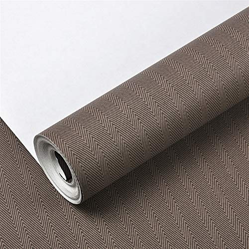 Generic Tapete, 3D Wandpaneele Wandaufkleber Nordic Style Tapete Plain Streifen Tapete Vlies Schlafzimmer Wohnzimmer Tv Hintergrund Abnehmbare Tapete/Braun/0.53X10M