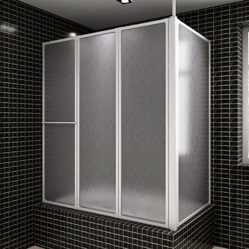 Homgoday Decorazione da Mobili, Schermo Box Doccia a L 70 x 120 x 137 cm 4 Pannelli Pieghevole Mobili da Interni/Esterni per Soggiorno Ufficio