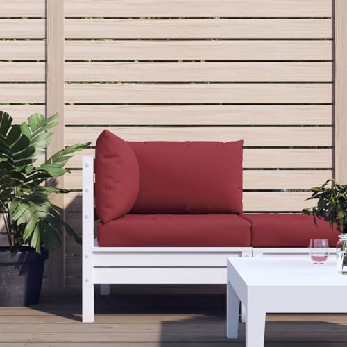 ShGaxin Palettensofa-Auflagen 3 STK Palettenkissen Outdoor, Europaletten Sitzkissen Outdoor, Paletten Rückenkissen, Weinrot Stoff