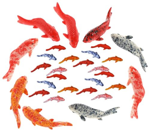 SEWOART 30 Stück Künstliche Karpfen Kunstfische Aquarium-Dekoration Ornament Aus Kunstharz Simulierter Fisch