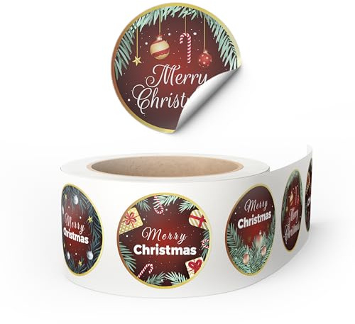 Etichette Adesive Regalo Natale – Maxi Etichetta Regali Merry Christmas - Adesivi Chiudi Pacchi Natalizie