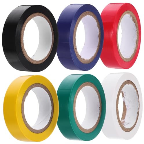 MUSISALY 6rollen Elektriker-isolierband Pvc-isolierband Verschiedenen Farben Für Elektroinstallationen Reparaturen Und Kabelbündelungen Hochtemperaturbeständig Und Langlebig