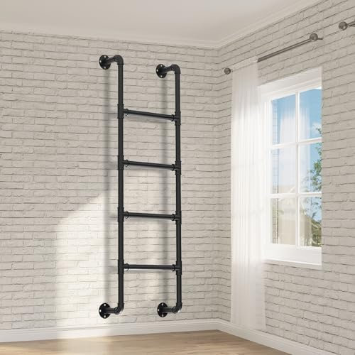 An der Wand montierte Etagenbettleiter für Wohnheim-Wohnmobilwohnungen, robuste schmiedeeiserne Kellerausstiegsleiter, Notfall-Feuerleiter für Dach/Garage im Freien(120cm/47in)