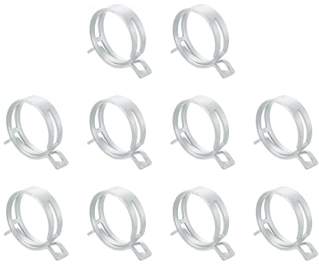 QUARKZMAN 5 Pcs Abrazadera de Manguera de Resorte Tipo Banda de Acción para Combustible/Silicona, Abrazadera de Manguera de Resorte Presión de 43mm Automotriz Tubo de Agua, Plata