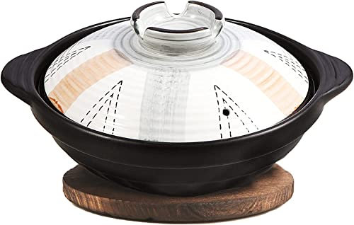 AIXILAN Cuenco for Sopa, Olla de cerámica for Servir Sopa, Cacerola de cerámica for cocinar, Olla de Barro for cocinar con Tapa, cazuela, Olla de cerámica for cocinar, cazuela con Tapa de 1,6 l