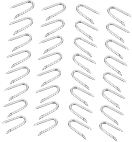 BELLIFFY Clous De Clôture À Stabilité Renforcée 200 Pièces Clous En U Pour Clôtures En Fil De Fer Agrafes Robustes Pour Clôtures En Bois - Tranchant