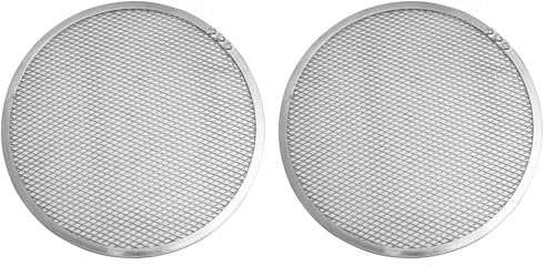 Fackelmann FM Professional 21692 Plaque pizza, Plaque four pizza, Four pizza, Plaque ronde, Grille de cuisson, Pizza, Aluminium, Argenté, 30 cm (Lot de 2)