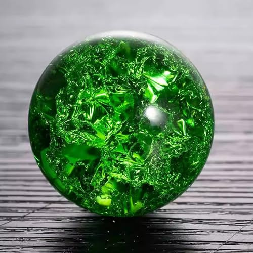 Kristallkugel, EIS Kristallkugel Briefbeschwerer, Glaskugel Ornament für Weihnachten, Room Decoration, Büro-Dekoration(Green,10cm/3.9in)