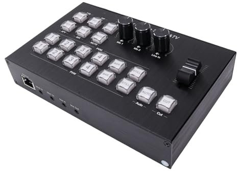 Live -Streaming -Video Mixer, Video Mixer Switcher Effiziente Zonensteuerung für die Produktion der TV Programme (EU-Stecker)