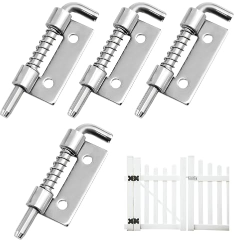 4 perni a molla caricati, chiusura a molla in acciaio inox 304 con foro bloccato sul lato sinistro, serratura compatta, bullone a molla per contenitori, armadi o porte (52 mm, argento)