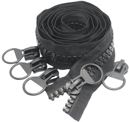 YaHoGa #20 superstor dragkedja oändlig svart 4,5 meter dragkedja ändlös dragkedja plast 5 nonlock-dragkedja (svart 4,5 m)