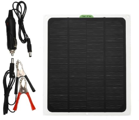 12V Solar Panel Car-Mounted Charger Waterproof Battery Power Charging with Cable Wire Accessory for Emergency Truck 10W