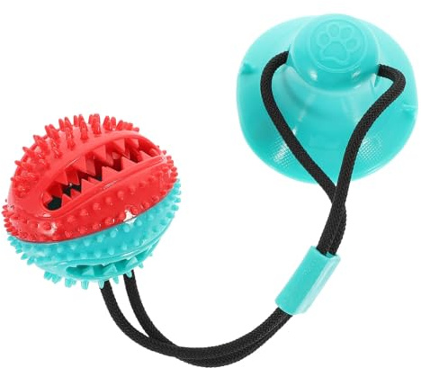 ROMISBABA Juguete Masticable para Perros con Ventosa Doble Pelota de Goma Resistente para Cuidado Dental y Duradero para Baldosas Protección de