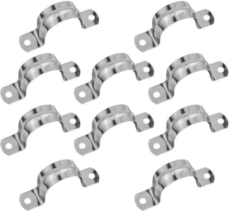 Adjustable Stainless Steel Pipe Hose Clamp 120mm U Shape Saddle Clips Two Hole Tube Strap for Plumbing Ducting Tension Tool (130mm/5.1in)