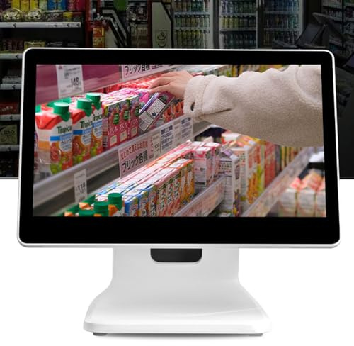 Système de point de vente à écran tactile, caisse enregistreuse intelligente tout-en-un de 15,6 pouces pour les petites entreprises et les restaurants