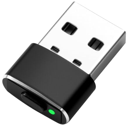 USB Mouse Jiggler Undetectable Plug and Play Mouse Mover with Switch Button Mini Wiggler to Keep Computer Awake, No Software Required, Prevents Screen Lock & Sleep Mode for Laptop PC Remote Work