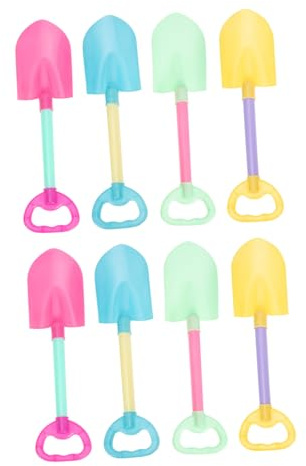 TOBBOMEY 8 pièces Pelle de Plage Colorée pour Garçon Fille Pelle de Sable Résistante pour Garçon et Fille Accessoire de Bac à Sable Extérieur Amusant pour Jardin et Plage Couleur Aléatoire