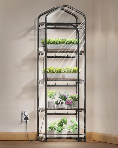 Barrina CX92 - Soporte para plantas con luces de crecimiento, 4 niveles, 1 pie 5000 K 18 W (por luz), espectro completo, estante de plantas de interior con luz, estante de exhibición para macetas, 50