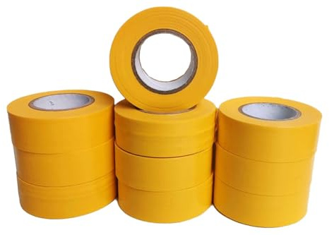 Mountlaser Cinta de señalización no adhesiva, 100 m x 25,4 mm x 0,13 mm, resistencia a temperaturas de hasta -40 °F (pack de 10 unidades), color amarillo