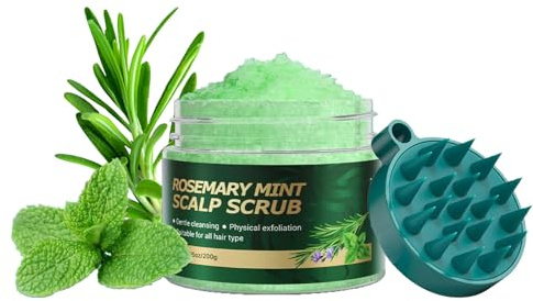 Zwiebel & Rosmarin Kopfhaut Peeling mit Meersalz, Tiefenreinigung bei Schuppen und Fettiger Kopfhaut, Erfrischende Scalp Scrub für Haargesundheit, Natürliche Kopfhautpflege (B, 200g)