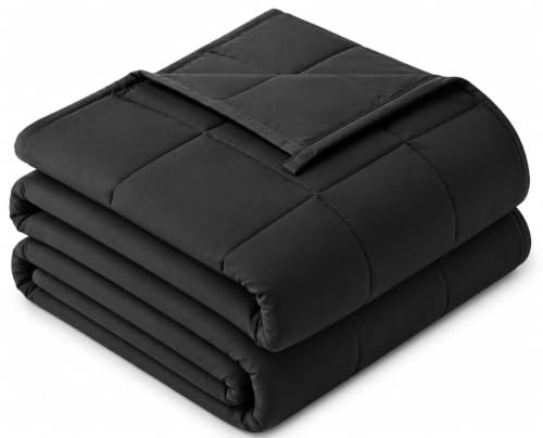 Sivio Coperta ponderata da 9 kg, morbida coperta ponderata per adulti, traspirante in microfibra pesante con perline di vetro, per divano letto, tutte le stagioni, 150 x 200 cm, nero