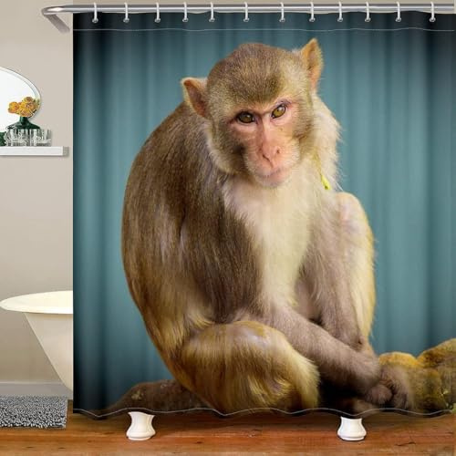 Duschvorhang 200x200 cm AFFE Duschvorhang Wilde Tiere Bad Vorhang Anti Schimmel Wasserdicht 3D Shower Curtains Waschbar Polyester Stoff Duschvorhänge für Badewanne Badezimmer A/812