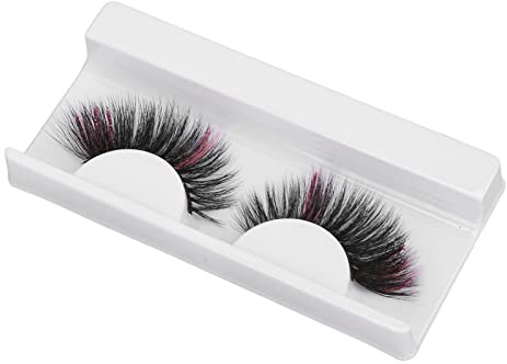Pestañas Postizas Reutilizables con Purpurina Rosa, Largas y Rizadas de 18mm, Ligeras y Esponjosas para Maquillaje Escénico, Cosplay y Fiestas de Disfraces, Efecto Brillante y