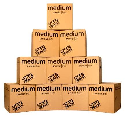 StorePAK Heavy Duty Medium Storage Boxes – Strong Archive Cardboard Boxes with Handles, 64 Litres - H40.5 x W40.5 x D40.5cm (Pack of 10), Brown