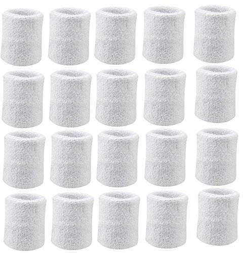 10 Pairs Sports Wristbands, Wrist Sweatbands for Men & Women, Stretchy & Sweat Absorbing Cotton Terry,Perfect for Basketball, Football, Tennis, Soccer, Running & Working Out