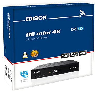 Edision OS Mini 4K S2X, E2 Linux 4Κ UHD, DVB-S2X Receptor, Multi Stream, Blind SCAN, T2MI Tuner