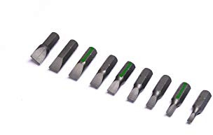 Barnwell Lot de 9 embouts de tournevis plats à fente 3 mm 4 mm 4,5 mm 5 mm 5,5 mm 6 mm 6,5 mm 7 mm et 8 mm