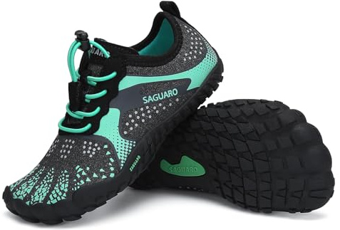 SAGUARO Chaussures Minimaliste Enfant Barefoot Shoes Garçons Chaussures Pieds Nus Filles Antidérapantes Barefoot Chaussure de Trail Aquatique Plage Randonnée pour Semelle Zero Drop Vert EU GR.35