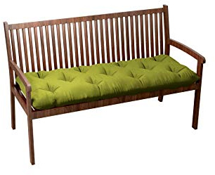 chilly pilley Bankkissen Bankauflage Bankpolster Gesteppt Gartenkissen Mit Gürtelschlaufen Sitzkissen Kissen für Gartenbank Gartenbankauflage für Gartenmöbel Sitzkissen (110x40x12, Grün)