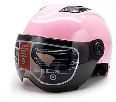 Casque Vélo Adulte Casque Vtt Comprend Masques D'Ombrage Mountain Bike Mirror Visiere Casque Trotinette Head Circumference 51-58Cm,Rose